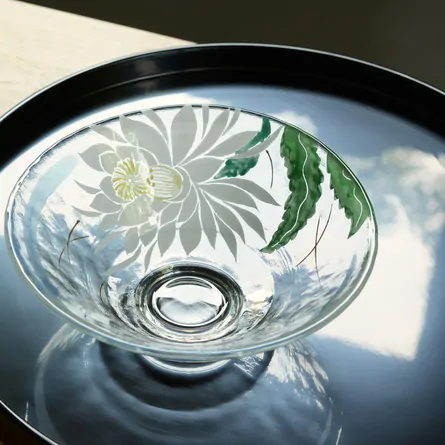 Glass Hira Chawan Gekka Bijin