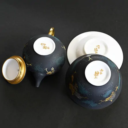 Platinum Morikin Budouzu Aochibumon Teaset