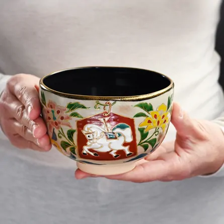 Chawan Kenzan Uchiguro Karahana ni Hakuba