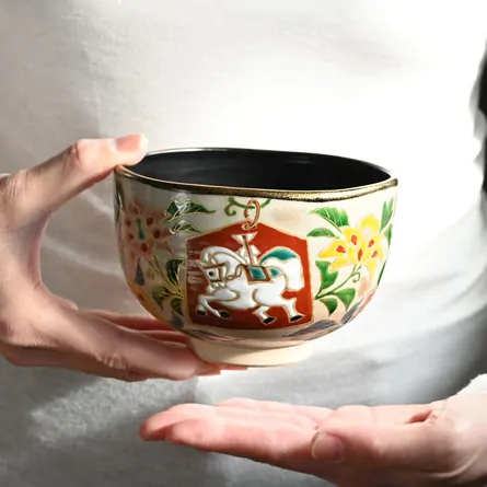Chawan Kenzan Uchiguro Karahana ni Hakuba