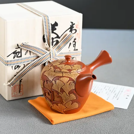 Shun'en Shudei Maru Inlay Ginkgo Kyusu