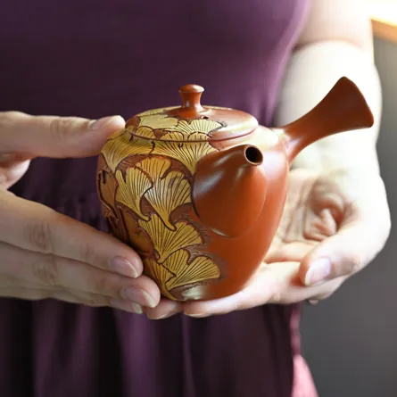 Shun'en Shudei Maru Inlay Ginkgo Kyusu