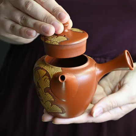 Shun'en Shudei Maru Inlay Ginkgo Kyusu