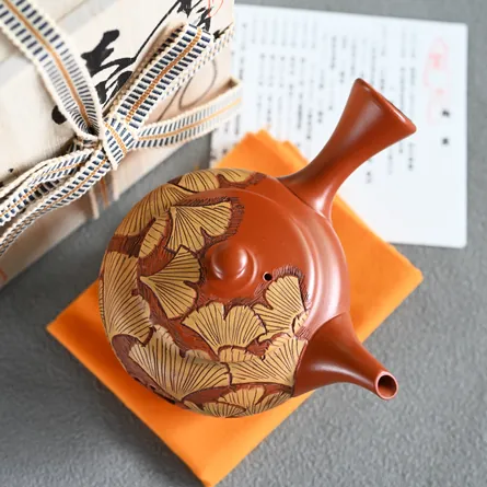 Shun'en Shudei Maru Inlay Ginkgo Kyusu
