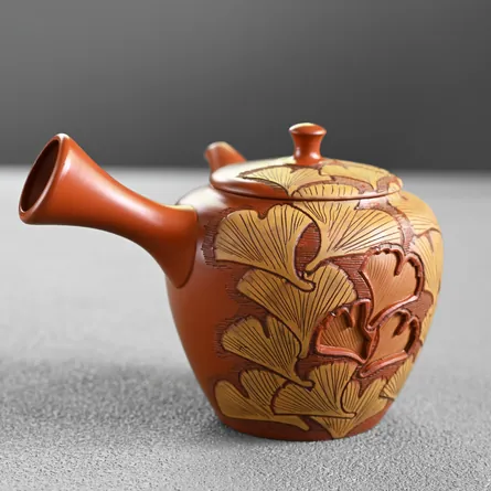 Shun'en Shudei Maru Inlay Ginkgo Kyusu