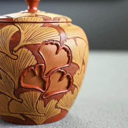 Shun'en Shudei Maru Inlay Ginkgo Kyusu