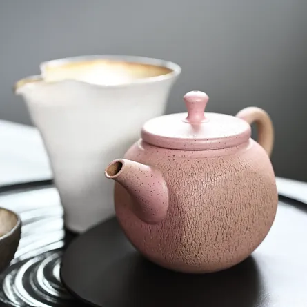 Jinshu Pink Arashi Shibori Kyusu