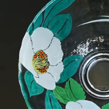 Glass Hira Chawan Giyaman Natsutsubaki