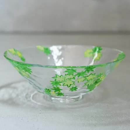 Glass Hira Chawan Giyaman Aokaede