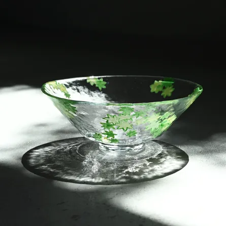 Glass Hira Chawan Giyaman Aokaede