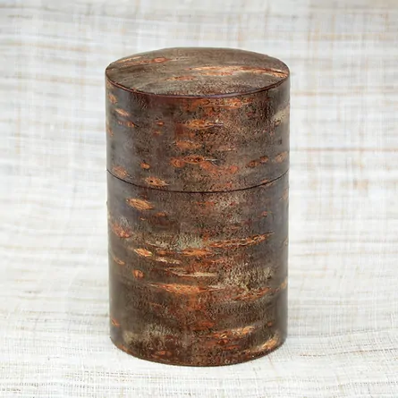Cherry Bark Tea Caddy Shimofuri Medium