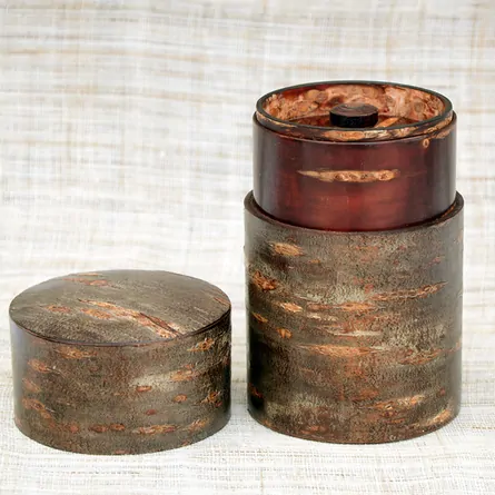 Cherry Bark Tea Caddy Shimofuri Medium