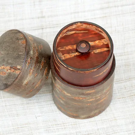 Cherry Bark Tea Caddy Shimofuri Medium