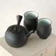 Kuro Yōhen Nami Shumon Tea Set