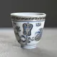 Kutani Sometsuke Ginsai Takarazukushi Senchawan