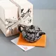 Shun'en Black Marugata Inlay Sakurabori Ushirode Kyusu