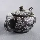 Shun'en Black Marugata Inlay Sakurabori Ushirode Kyusu
